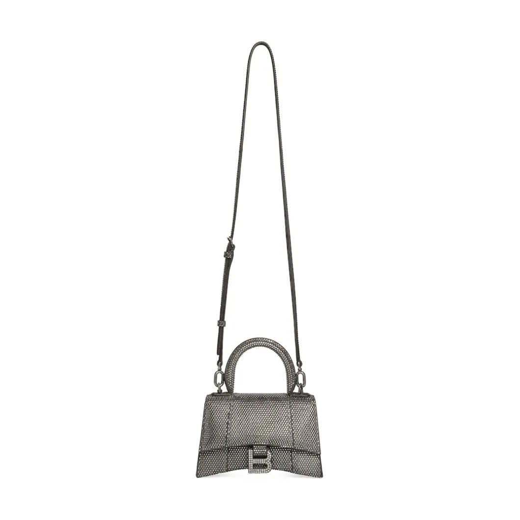 Women's Hourglass Xs Handbag With Rhinestones in Grey