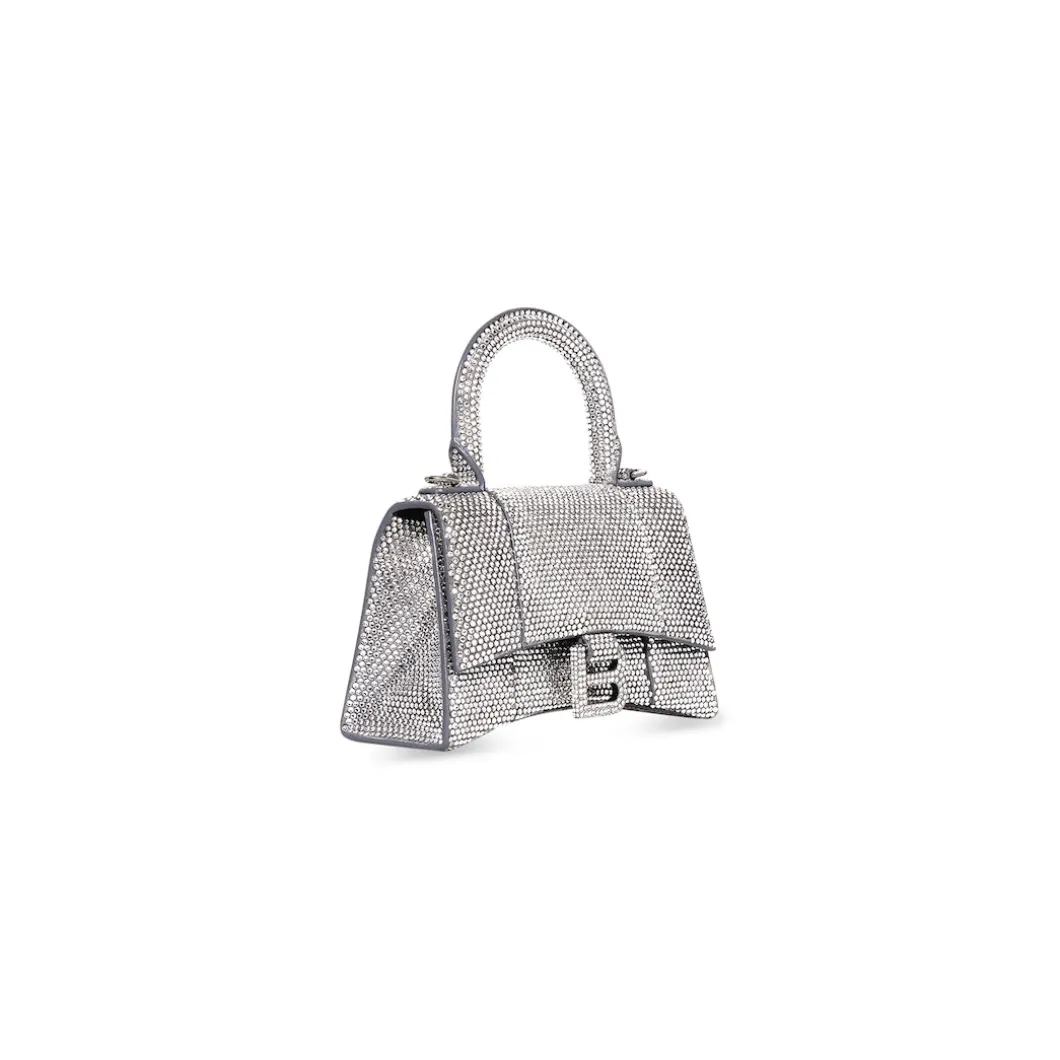 Women's Hourglass Xs Handbag With Rhinestones in Grey