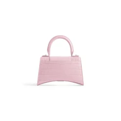 Women's Hourglass Xs Handbag Crocodile Embossed in Pink