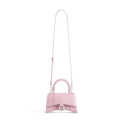 Women's Hourglass Xs Handbag Crocodile Embossed in Pink