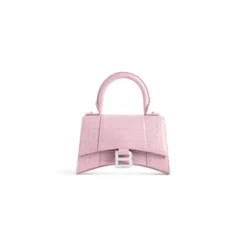 Women's Hourglass Xs Handbag Crocodile Embossed in Pink