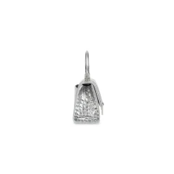 Women's Hourglass Xs Handbag Crocodile Embossed in Silver