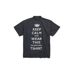 Women's Keep Calm T-shirt Oversized in Black Faded