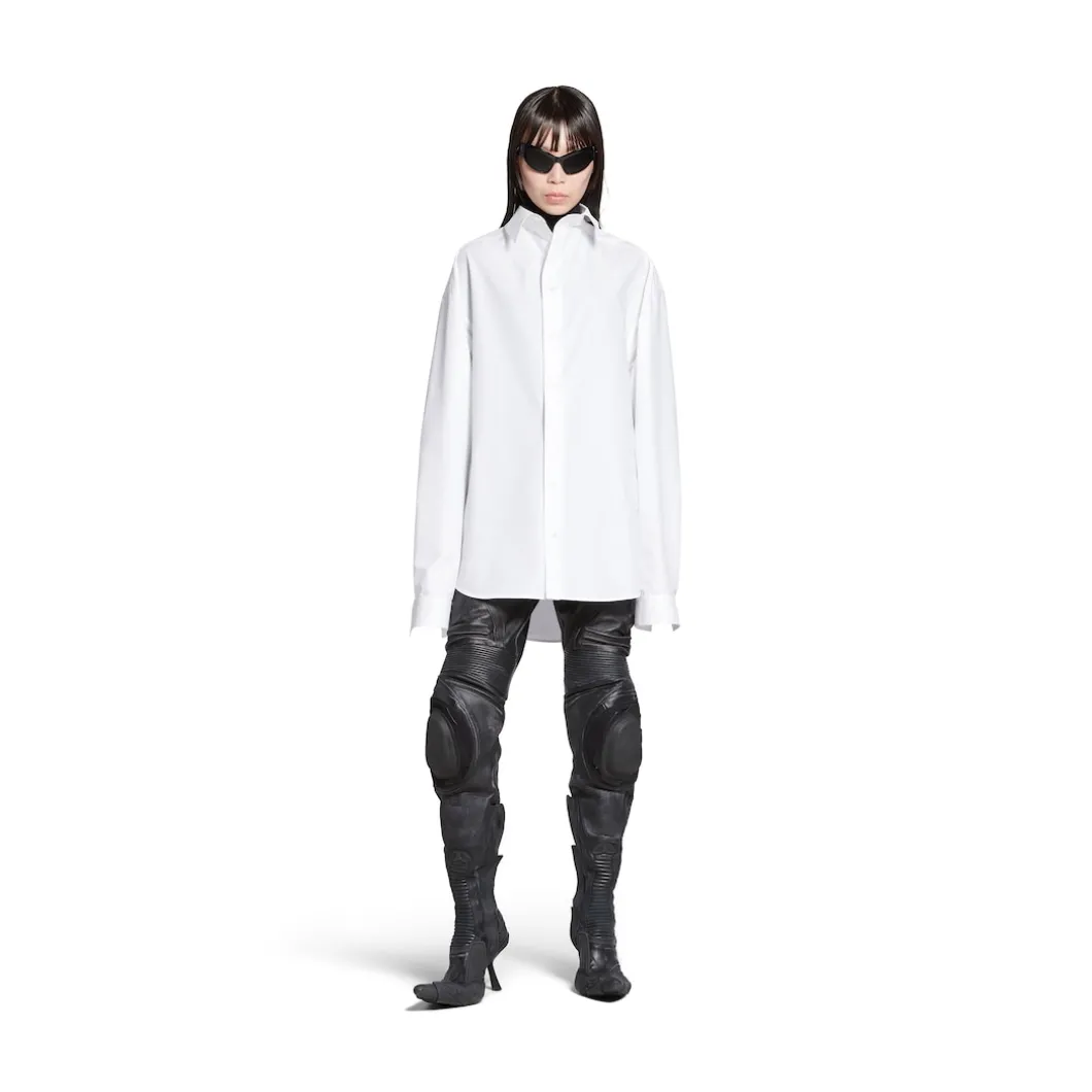 Women's Kick Collar Shirt Large Fit in White