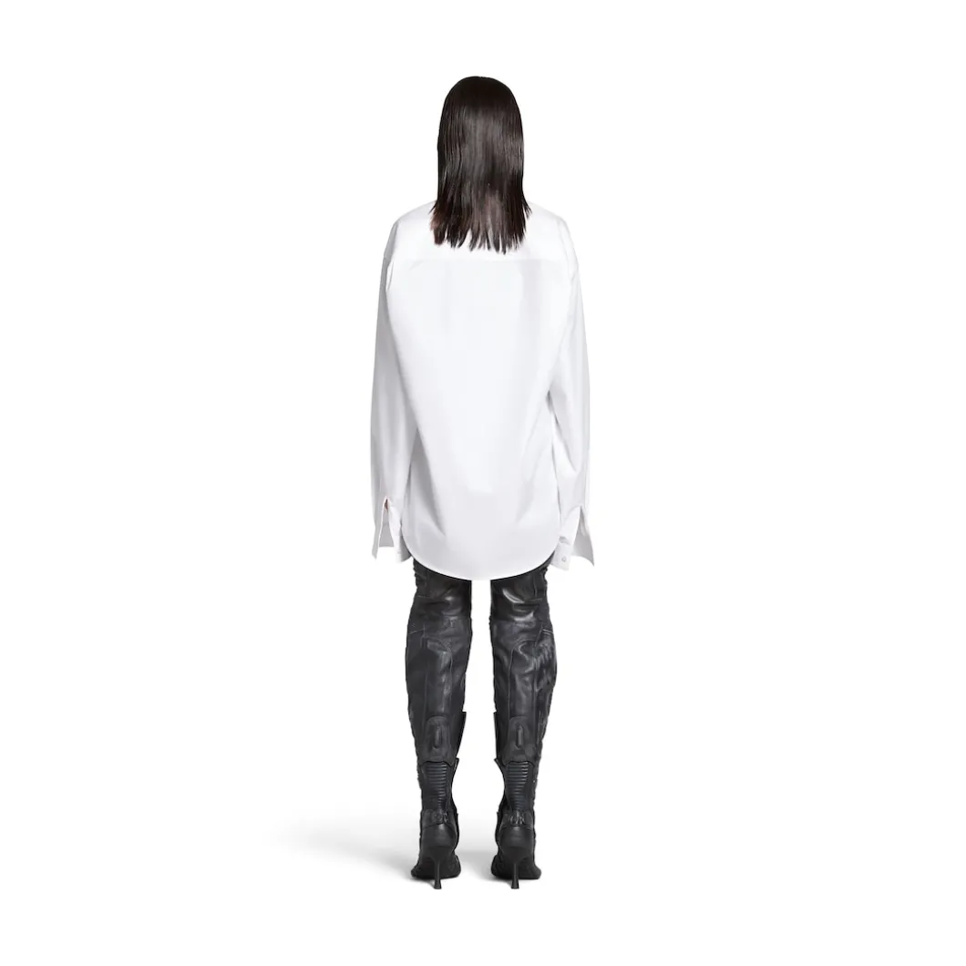 Women's Kick Collar Shirt Large Fit in White