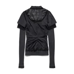 Women's Layered Top in Black