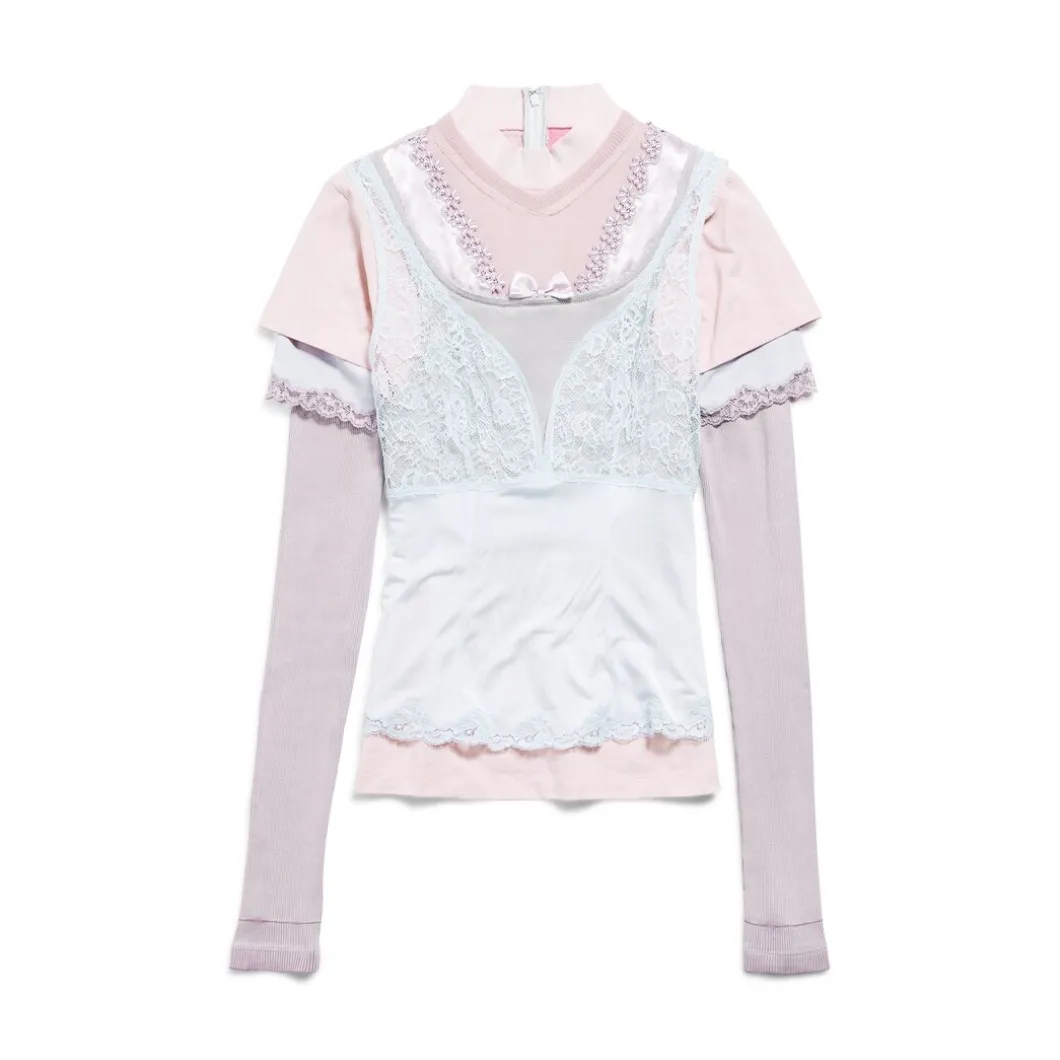 Women's Layered Top in Multicolored