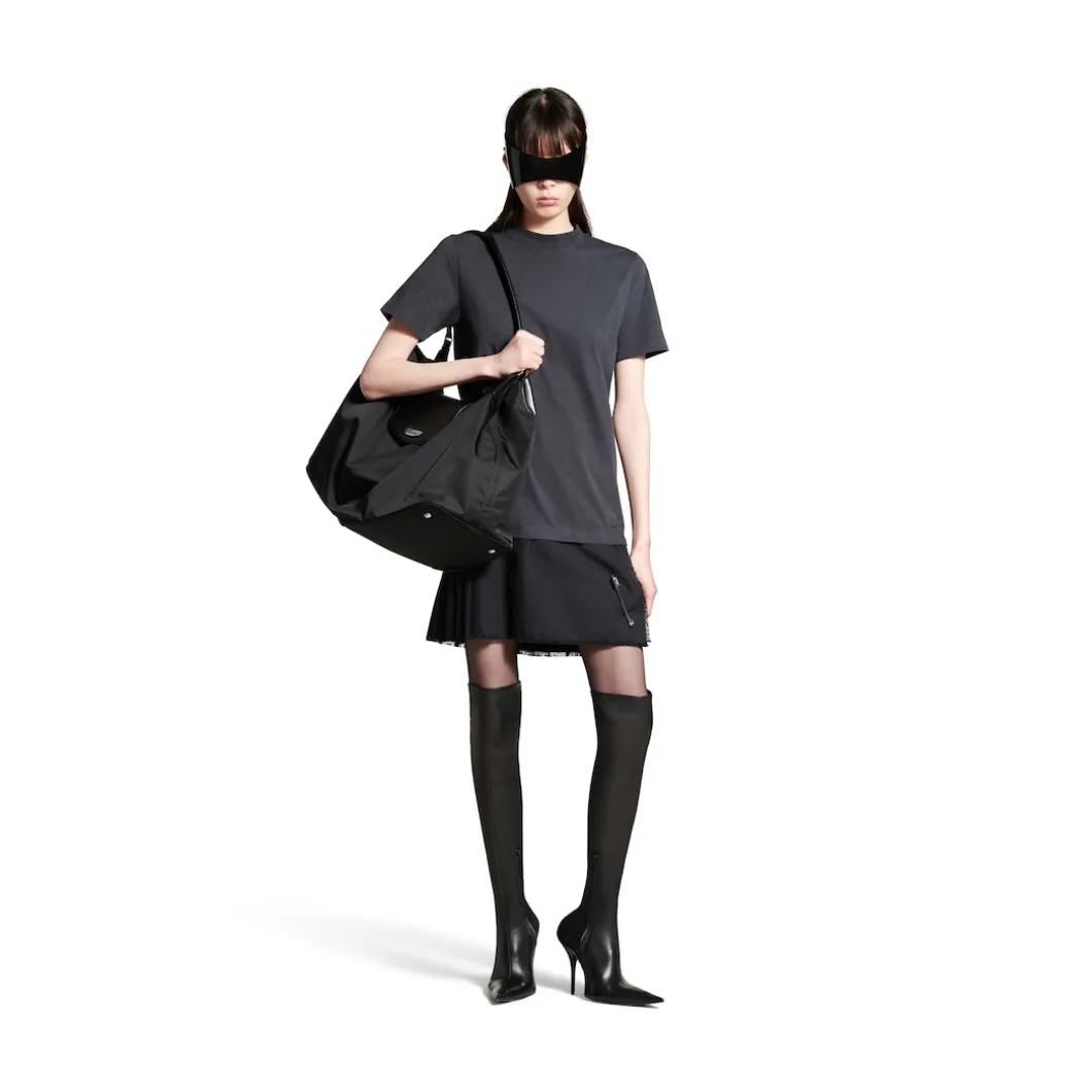 Women's Layered T-shirt Dress in Black