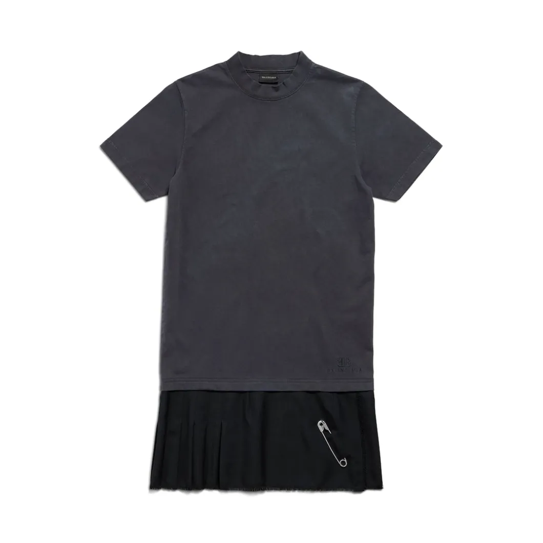 Women's Layered T-shirt Dress in Black