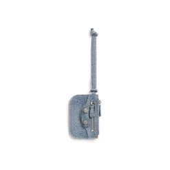 Women's Le Cagole Coin Purse Denim With Rhinestones  in Blue