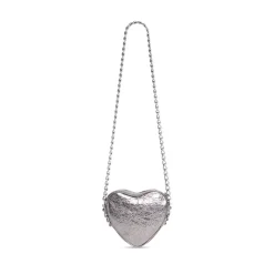 Women's Le Cagole Heart Mini Bag Metallized  in Silver