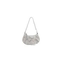 Women's Le Cagole Mini Bag With Chain And Rhinestones in Grey