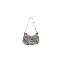 Women's Le Cagole Mini Bag With Chain Metallized in Silver