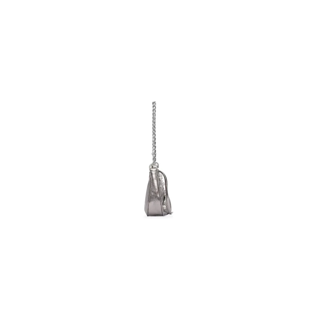 Women's Le Cagole Mini Bag With Chain Metallized in Silver