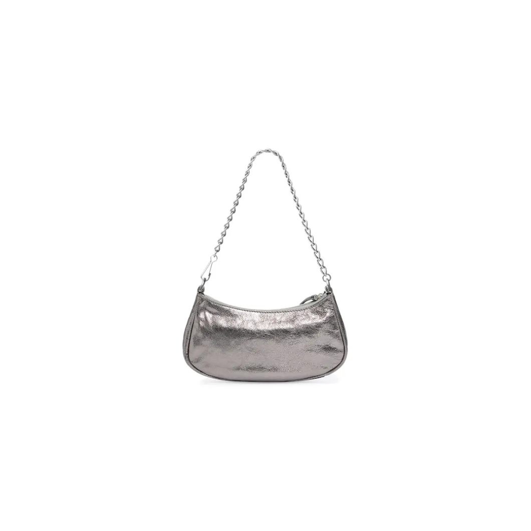 Women's Le Cagole Mini Bag With Chain Metallized in Silver