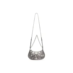 Women's Le Cagole Mini Bag With Chain Metallized in Silver