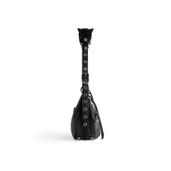 Women's Le Cagole Small Shoulder Bag in Black