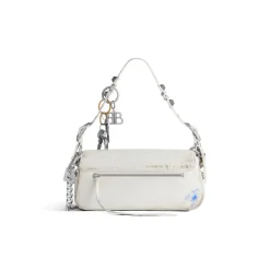 Women's Le Cagole Small Sling Bag Used Effect With Charms  in White