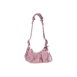 Women's Le Cagole Xs Shoulder Bag With Rhinestones in Pink