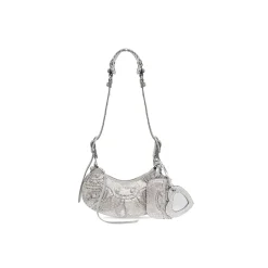 Women's Le Cagole Xs Shoulder Bag With Rhinestones in Grey
