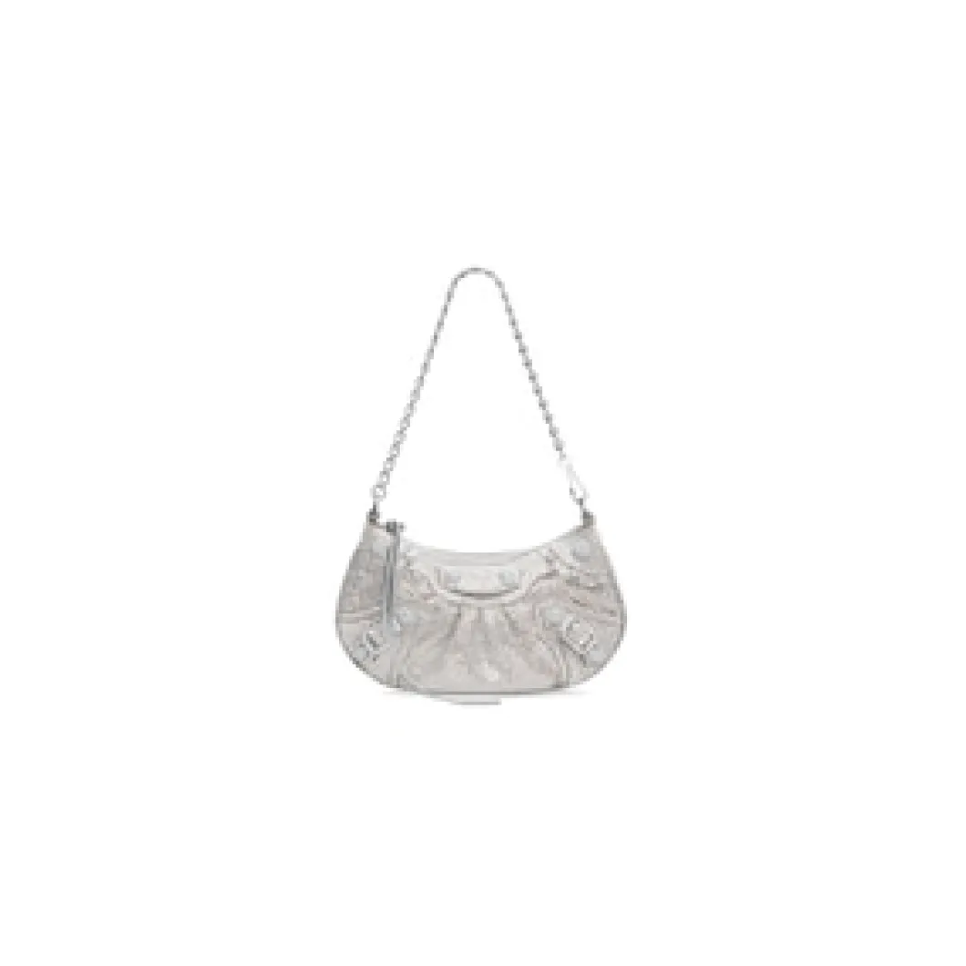 Women's Le Cagole Xs Shoulder Bag With Rhinestones in Grey