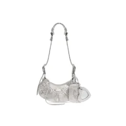 Women's Le Cagole Xs Shoulder Bag With Rhinestones in Grey