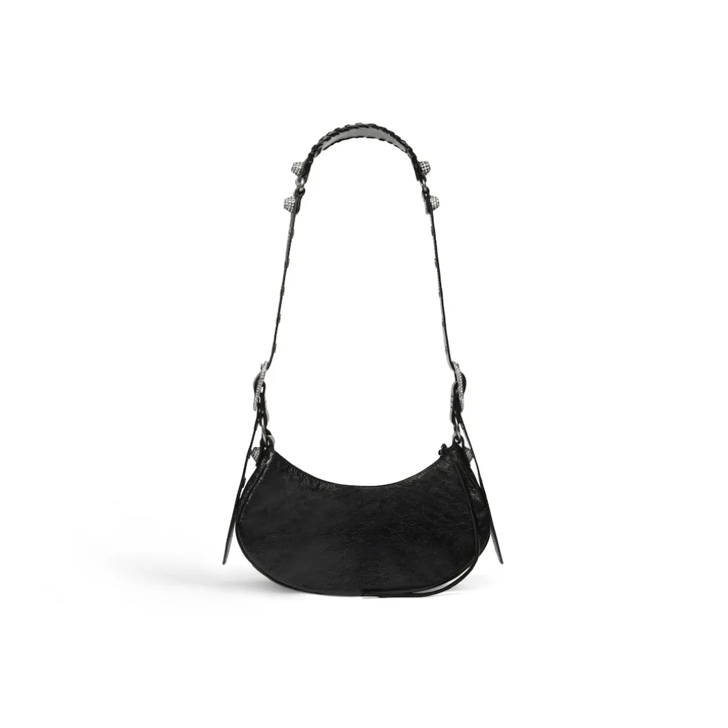 Women's Le Cagole Xs Shoulder Bag With Rhinestones in Black