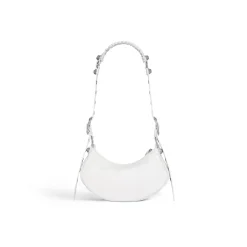 Women's Le Cagole Xs Shoulder Bag With Rhinestones in White