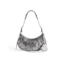 Women's Le Cagole Xs Shoulder Bag Metallized in Silver