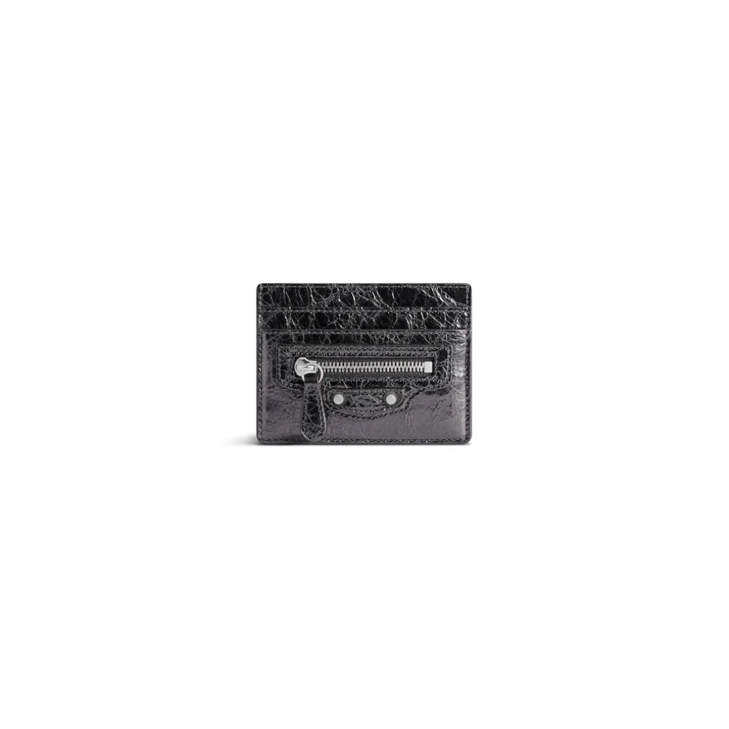 Women's Le City Card Holder Metallized in Steel Grey