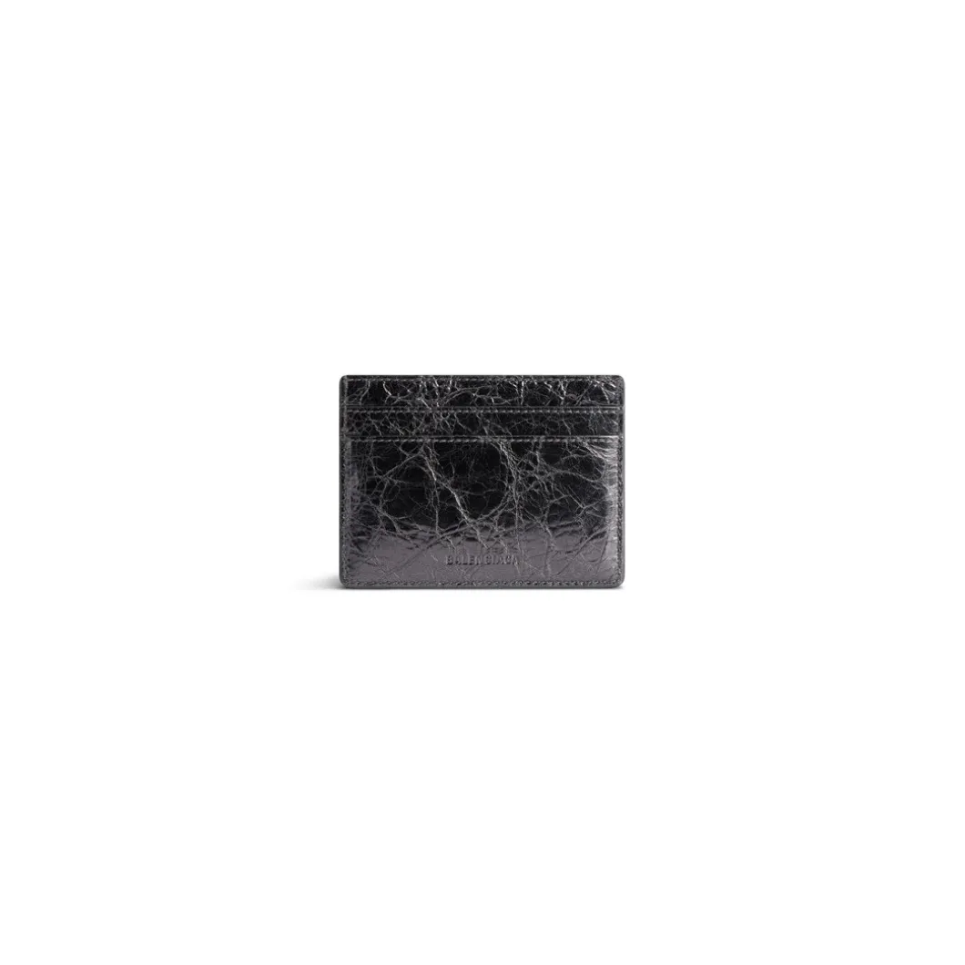 Women's Le City Card Holder Metallized in Steel Grey
