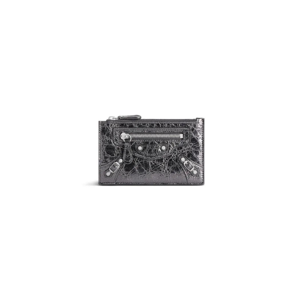 Women's Le City Long Coin And Card Holder Metallized in Steel Grey