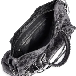 Women's Le City Medium Bag Metallized in Steel Grey