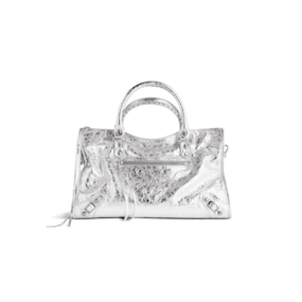 Women's Le City Medium Bag Metallized in Silver