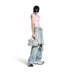 Women's Le City Small Bag Metallized in Silver