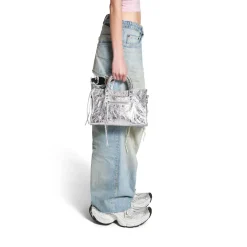 Women's Le City Small Bag Metallized in Silver