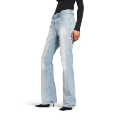 Women's Low Waist Pants in Light Blue