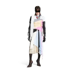 Women's Messy Patched Top in Multicolored
