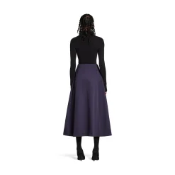Women's Midi Skirt  in Dark Navy