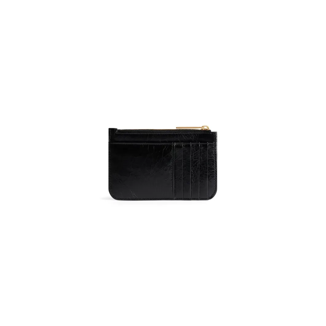 Women's Monaco Long Coin And Card Holder With Flap in Black