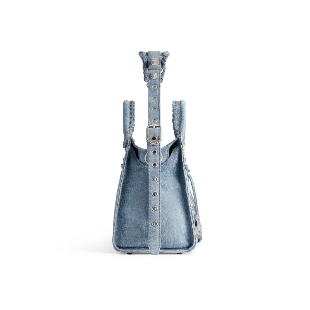 Women's Neo Cagole City Handbag Denim With Rhinestones in Blue