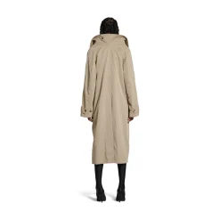 Women's Off Shoulder Carcoat in Beige