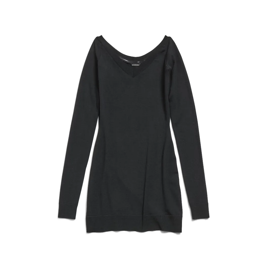 Women's Off Shoulder Mini Dress in Black