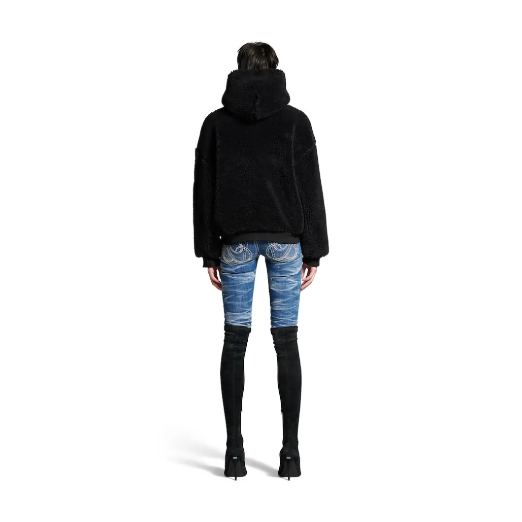 Women's Outerwear Zip-up Hoodie in Black