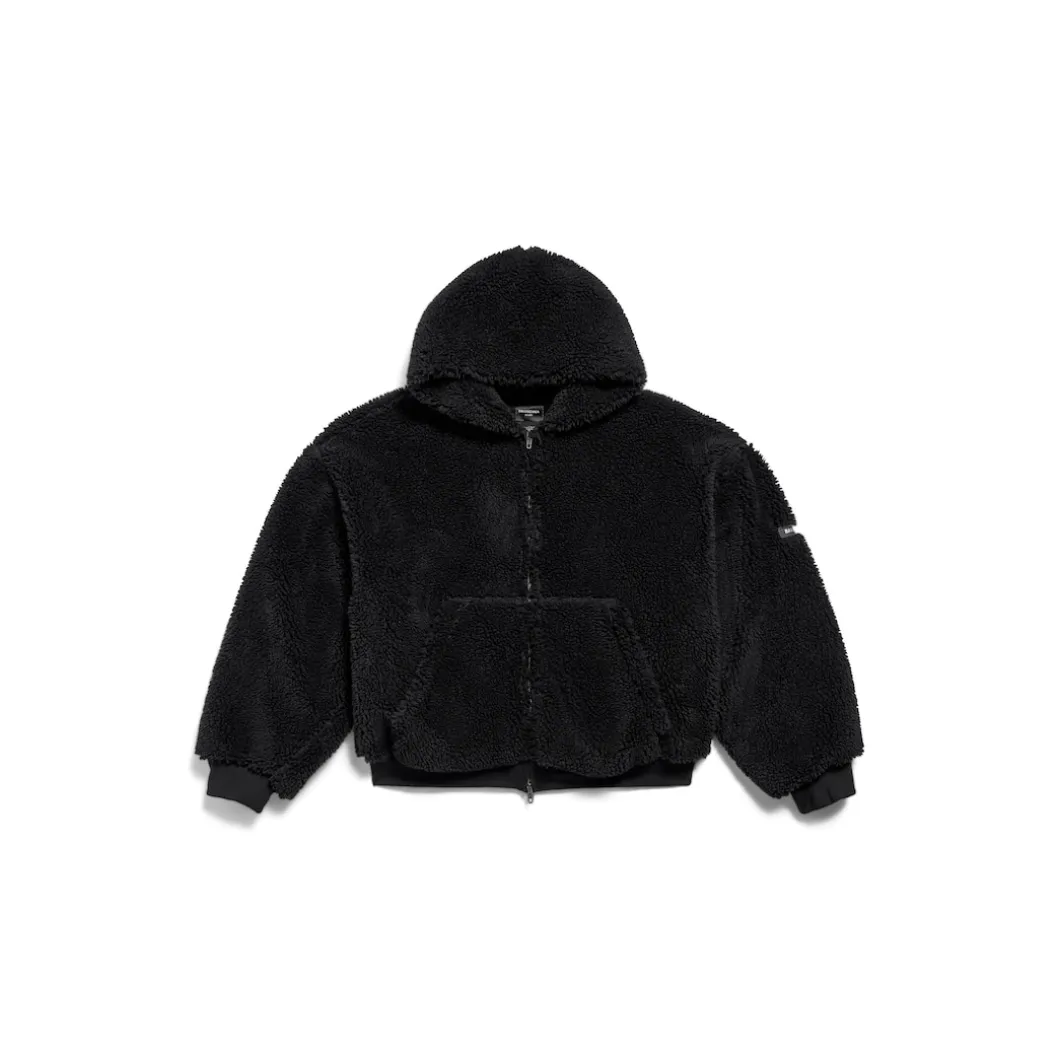Women's Outerwear Zip-up Hoodie in Black