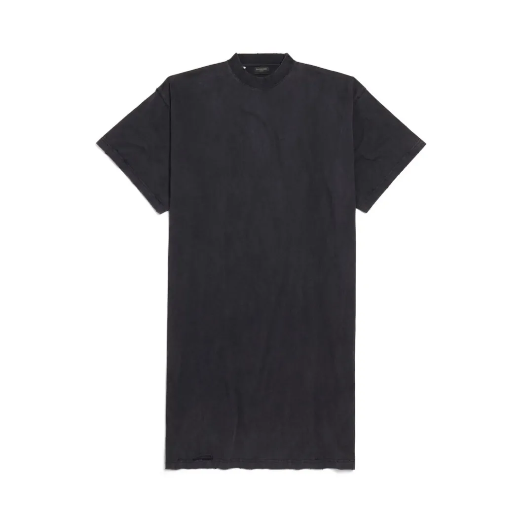 Women's Painted T-shirt Dress in Black Faded