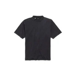 Women's Painted T-shirt Medium Fit  in Black Faded
