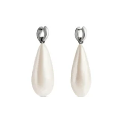 Women's Palazzo Pearl Earrings  in Antique Silver