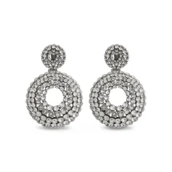 Women's Palazzo Round Earrings in Antique Silver