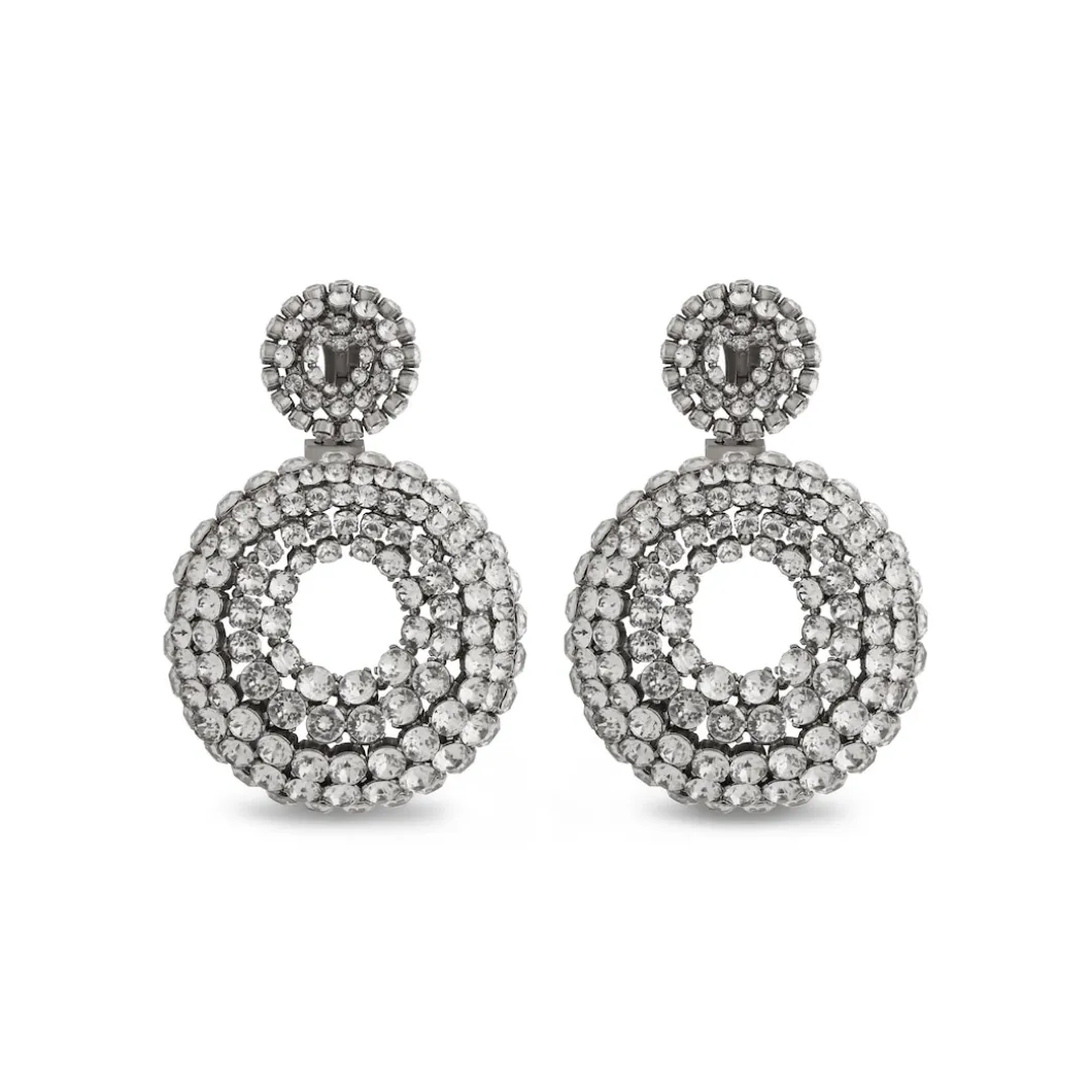 Women's Palazzo Round Earrings in Antique Silver